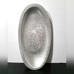 Vintage Trade Continental Mark Hand Wrought Oval Chrysanthemum Tray #5